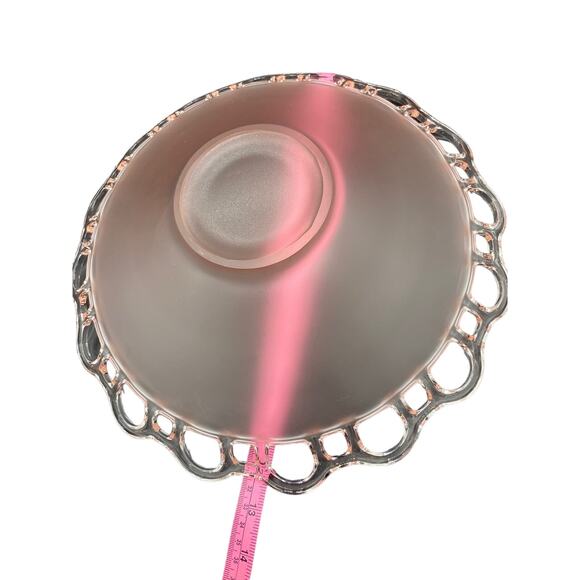 Lancaster Glass Open Work Shallow Round Bowl in Pink - Picture 2 of 6